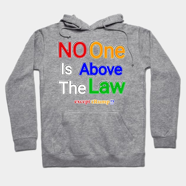 No One Is Above The Law Except tRump!? - Front Hoodie by SubversiveWare